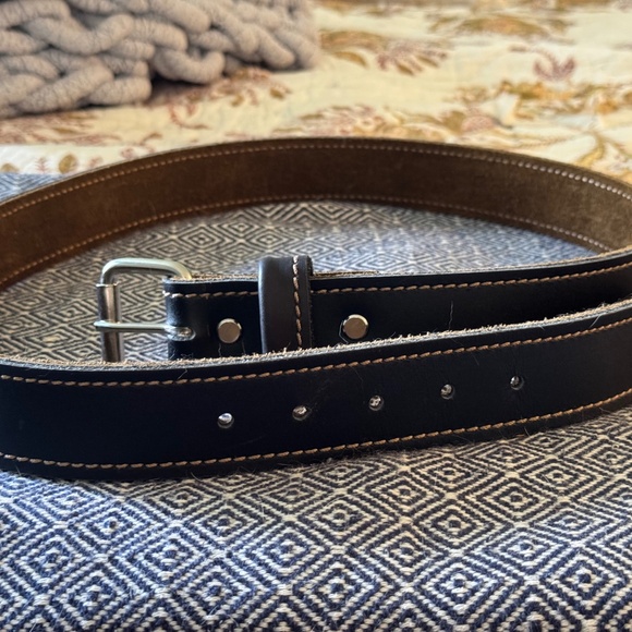 NEW Men's Lauxmont leather belt brown SZ 40 - Picture 3 of 4